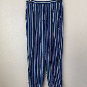 Chaus Sport Blue and Whit Striped Casual Pants Size M EUC
